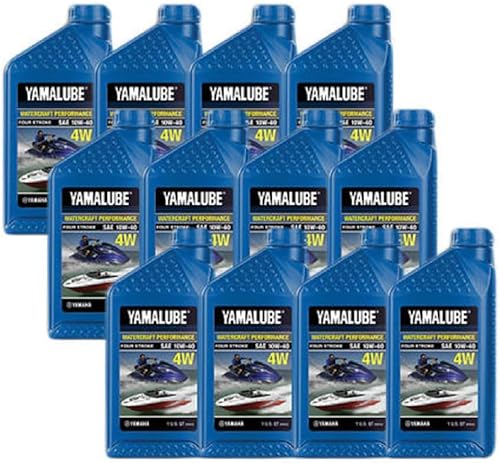 Yamaha Yamalube WaveRunner - Caja de aceite para motor de barco a reacción (12 cuartos de galón LUB-10W40-WV-12)