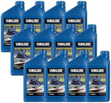 Yamaha Yamalube 10W-40 Mineral 4W WaterCraft Hi-Performance Engine Oil- 12 Quarts, #LUB-10W40-WV-12
