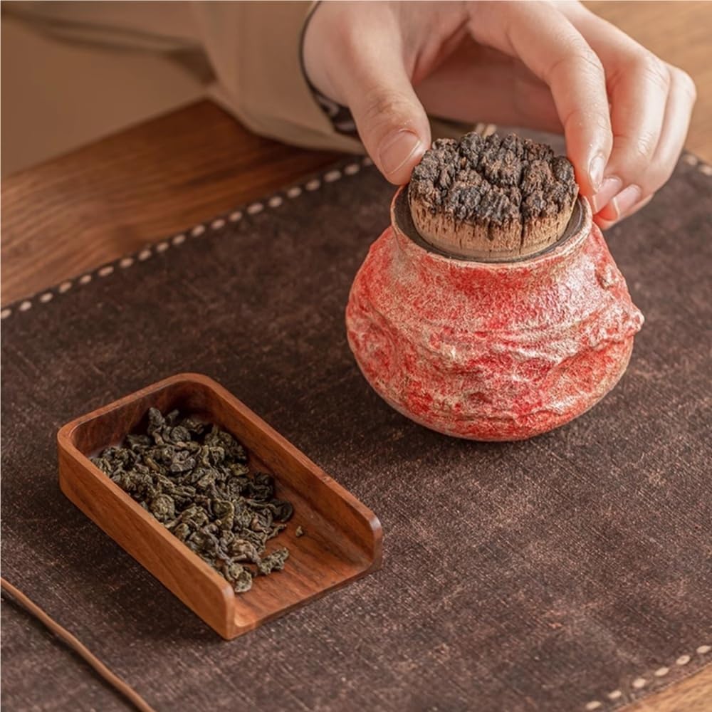 Latas De Té Tarros creativos for almacenar té suelto, pequeños frascos de cerámica sellados for el hogar con tapas, tarros de almacenamiento de cocina, tarros de té portátiles Tarro Para Guardar Té