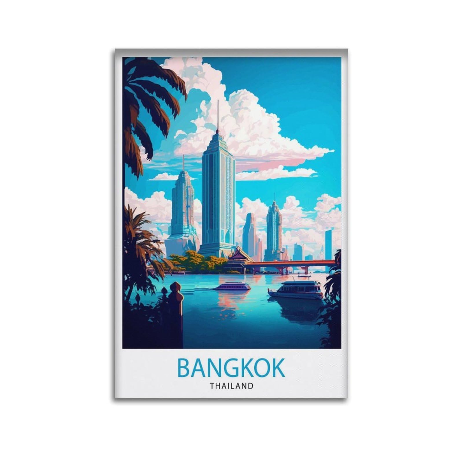 xiaoxiaoshen Bangkok Thailand Travel Gift for Thai_4 Canvas Poster Wall Art Prints Room Aesthetic Murals Bedroom And Living Decorations 20x30inch(50x75cm)