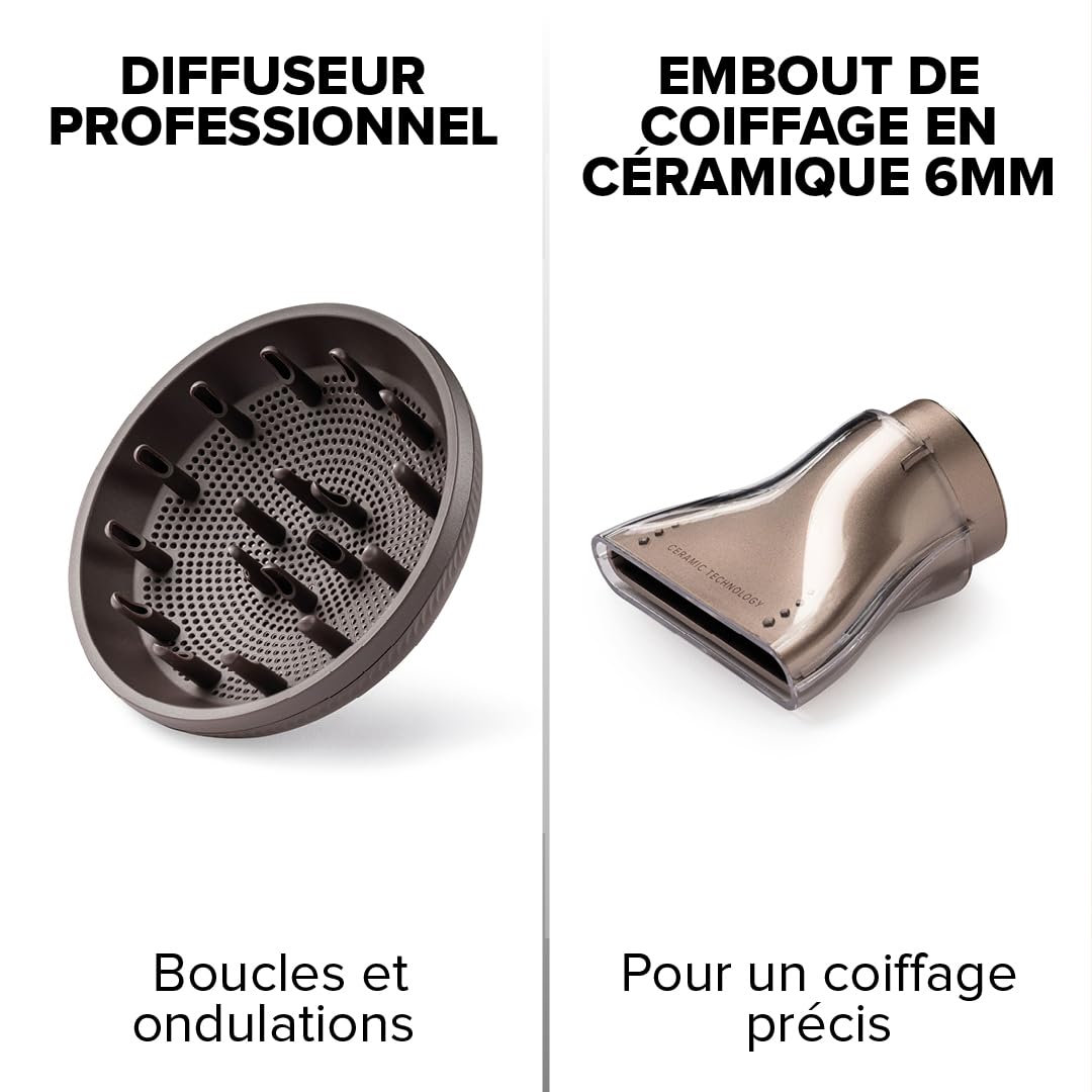 Bellissima – Sèche Cheveux Numérique CERAMISONIC 21014 – Moteur Haute Vitesse – Flux Air 228 Km/H – Ion Ceramic Anti Frisottis – Accessoire Cheveux Léger Silencieux – Diffuseur Embout Précision