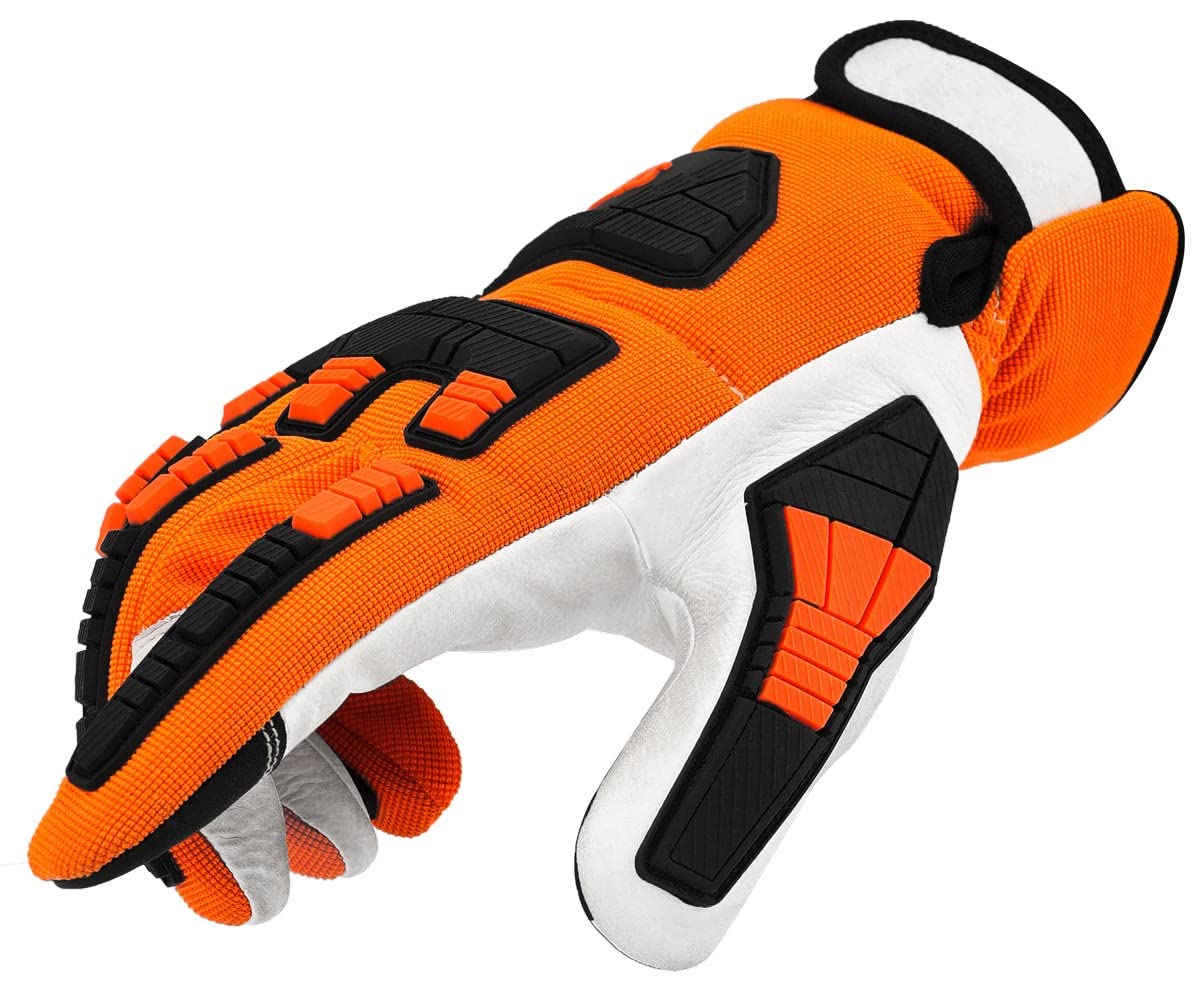 Stocker Guanti anti-taglio per motosega 10/L arancione, in pelle