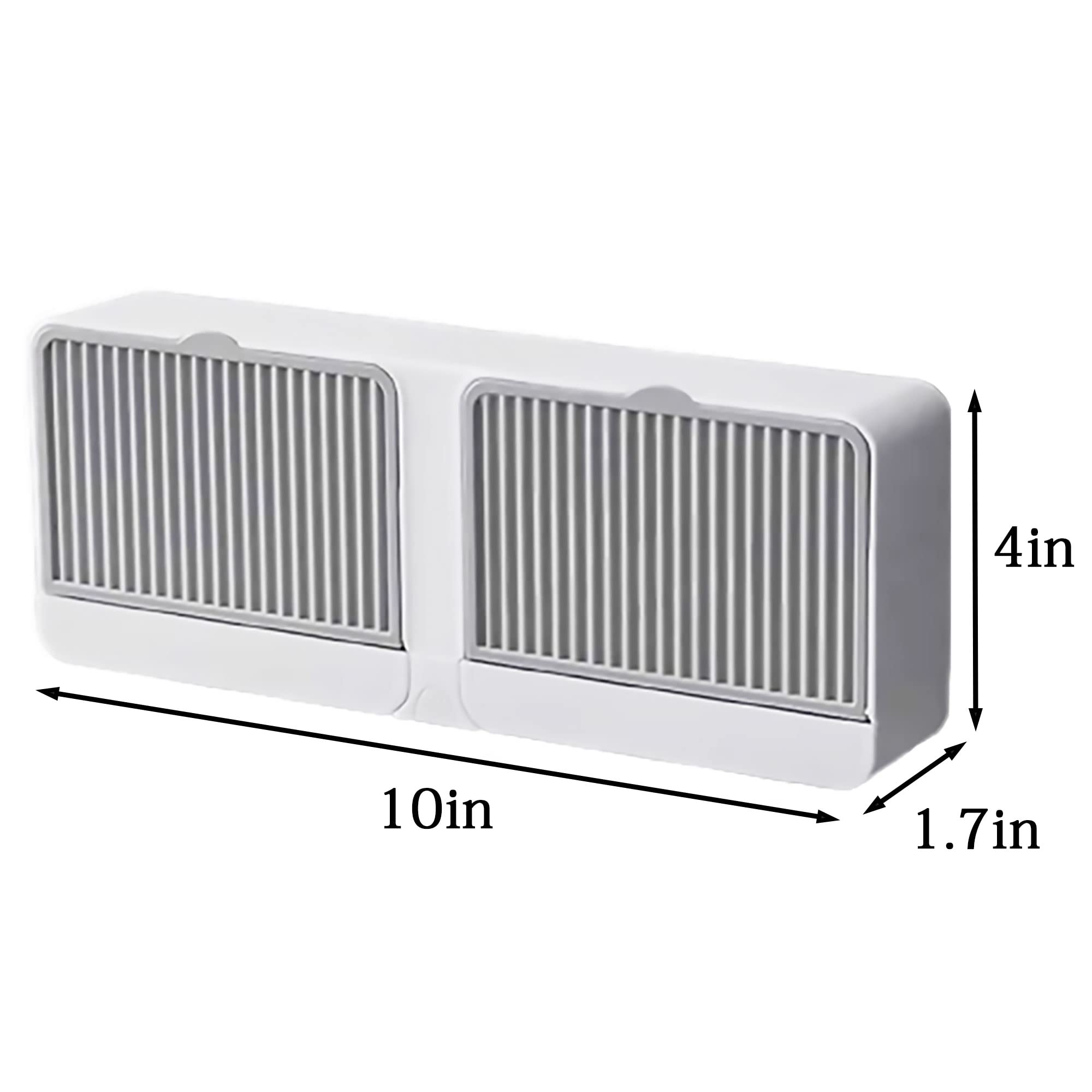 Jabonera con soporte de barra doble, soporte para barra de jabón montado en la pared, jabonera extraíble, mantiene el jabón seco y fácil de limpiar (blanco, gris)
