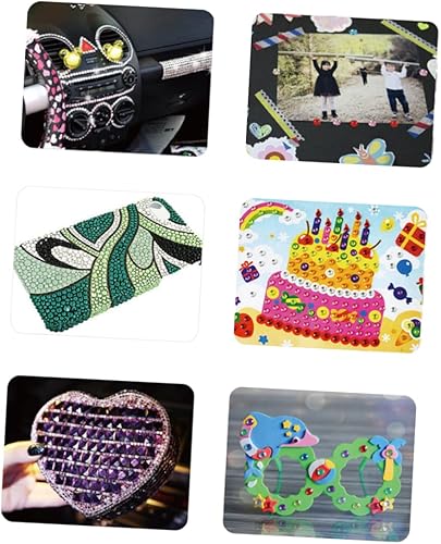 Miniatura 3 de EXCEART 3 piezas de gemas para uñas, calcomanías autoadhesivas de diamantes de imitación con parte trasera plana para niños, calcomanías para