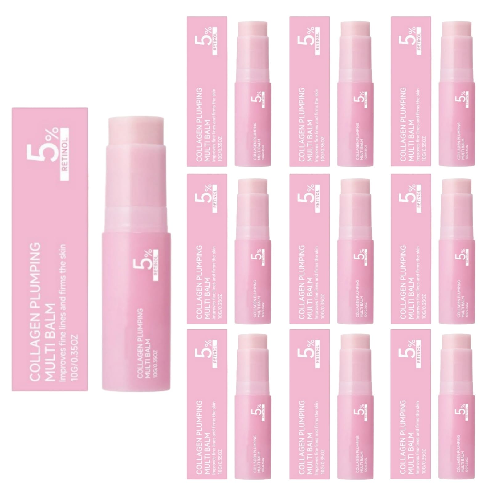 Volumenanwendungen mit rosa Kollagen, feuchtigkeitsspendender Stick für das Gesicht, Make-up-Grundierung und feuchtigkeitsspendende Primer, nicht klebend, schnell einziehend, für Lippen, Augen und