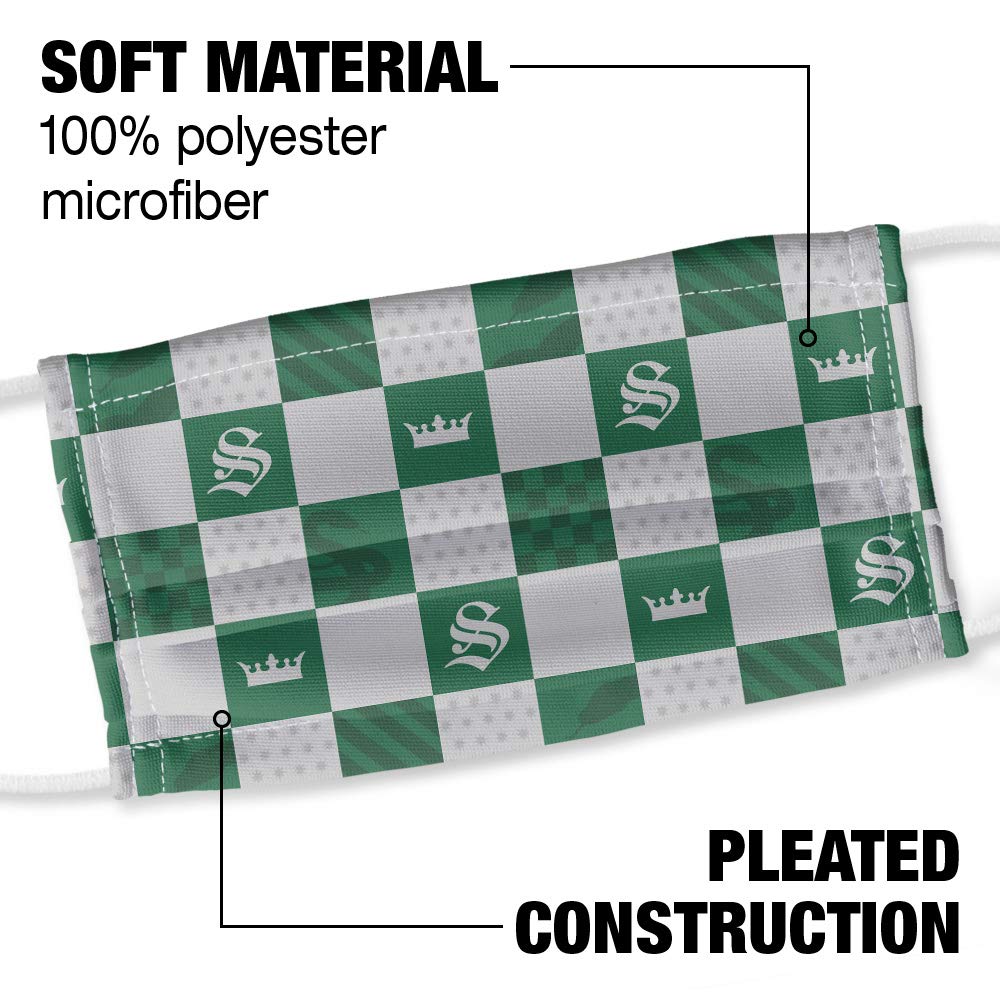 Popfunk Harry Potter Slytherin Checkerboard House Pattern 1-Ply Reusable Face Mask Covering with Adjustable Nose Wire, Unisex