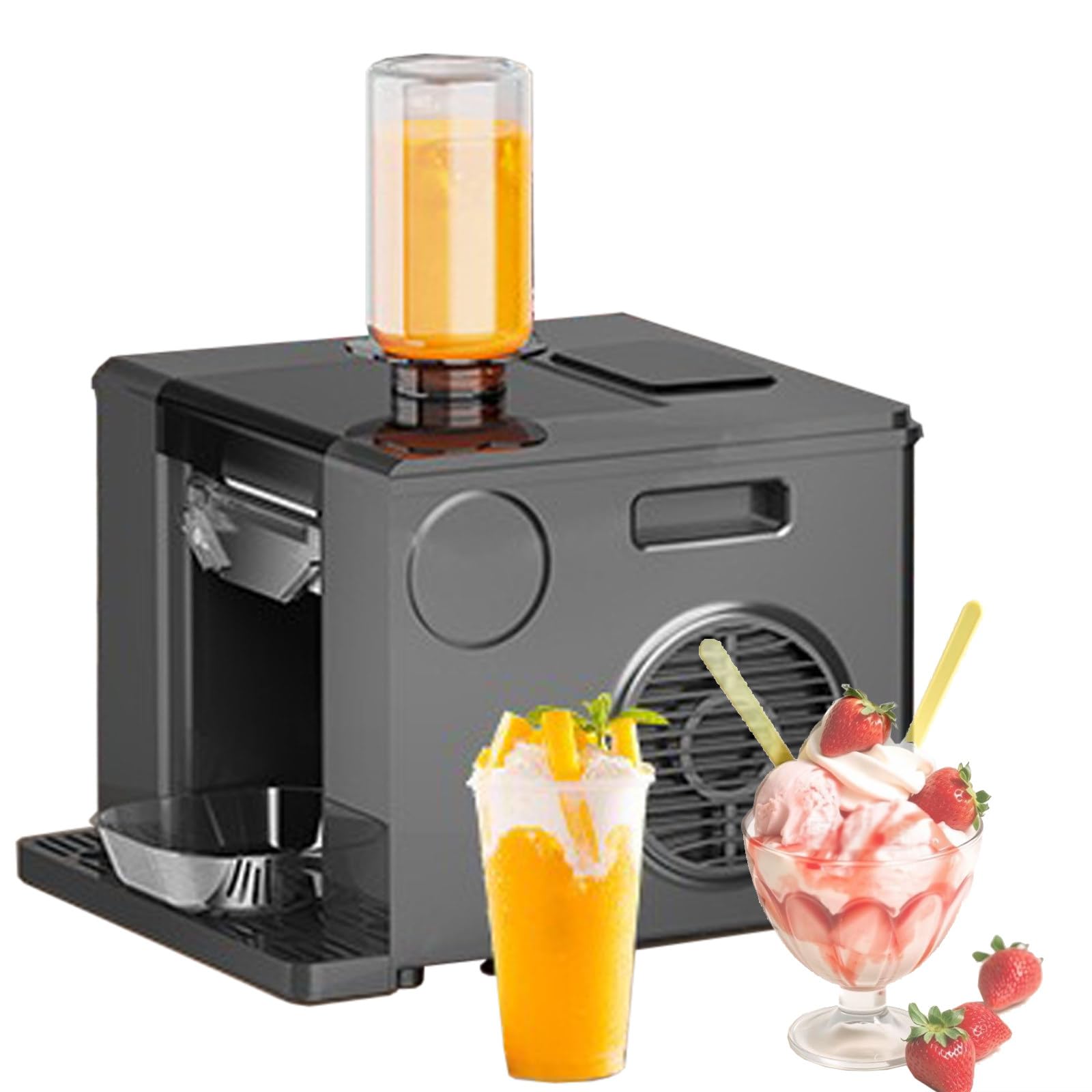 Snowflake Ice Machine - 280W Shaved Ice Machine for Snowflake, Rapid Cooling, 60kg/24h Snowflake Ice Maker for Kids/Homemade Ice Cream for Party ? Restaurant,Black