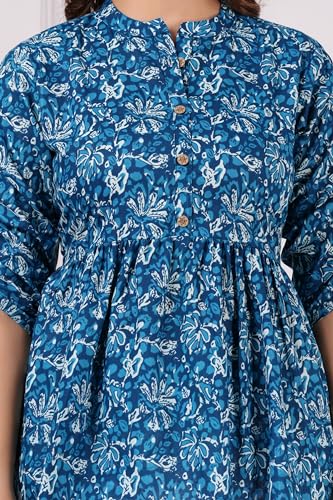 Image of Women's Floral Printed Cotton Tops | Peplon Tops for Women & Girls