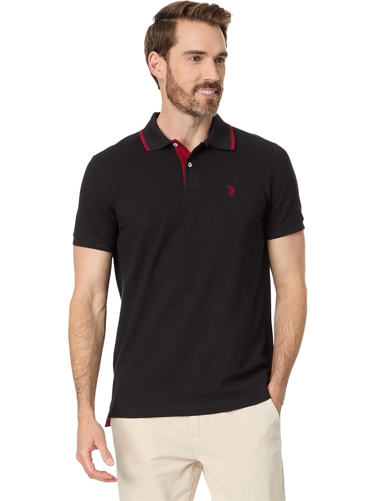 U.S. POLO ASSN. Short Sleeve Slim Fit Solid Stretch Pique Polo Shirt