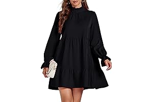 Women's Mock Neck Babydoll Dress for Formal Occasions
