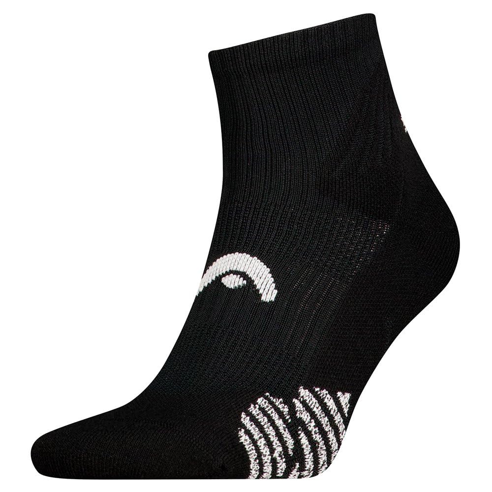 HEAD Padel Quarter Sock Unisex Adult, Black/White, 43-46