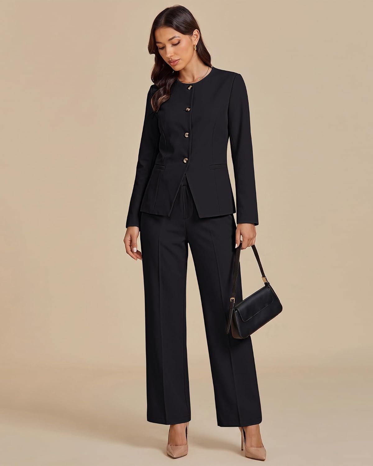 luvamia Pants Suits for Women Dressy 2 Piece Sets Business Casual Outfits
