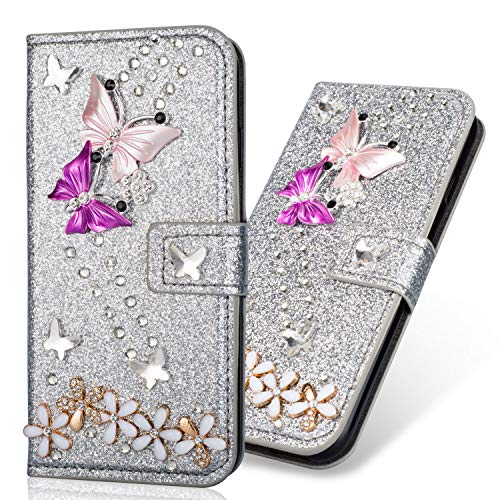 Brilliant Loves Portefeuille à rabat magnétique en cuir pour Samsung A32 avec emplacements pour cartes