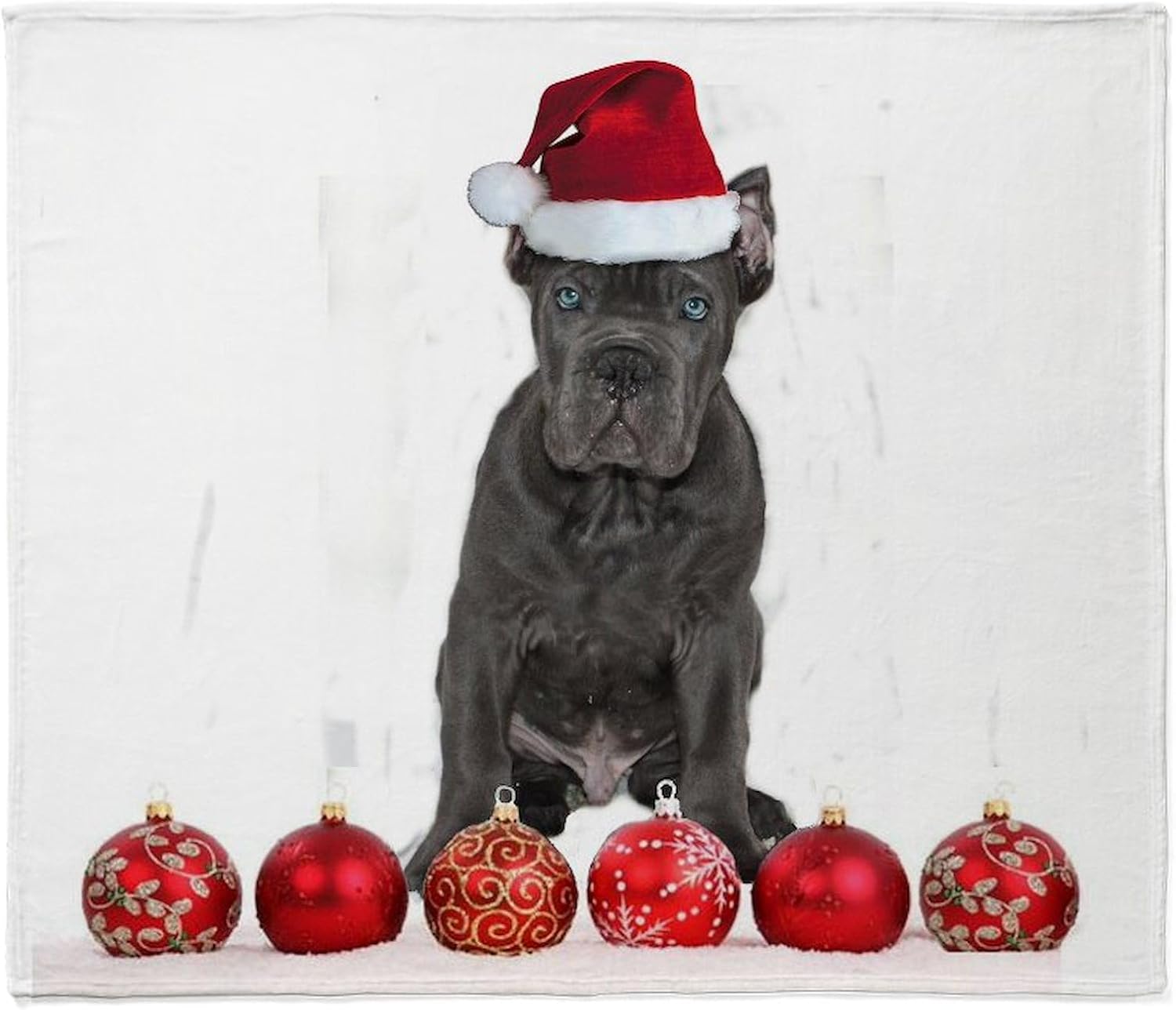 CafePress Christmas Cane Corso Puppy Throw Blanket Super Soft Fleece Plush Throw Blanket, 60"x50"