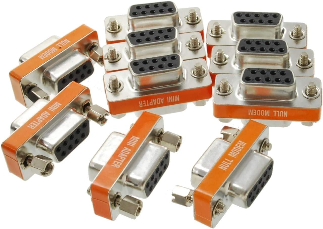 DB9 Null Modem Female to Female Slimline Data