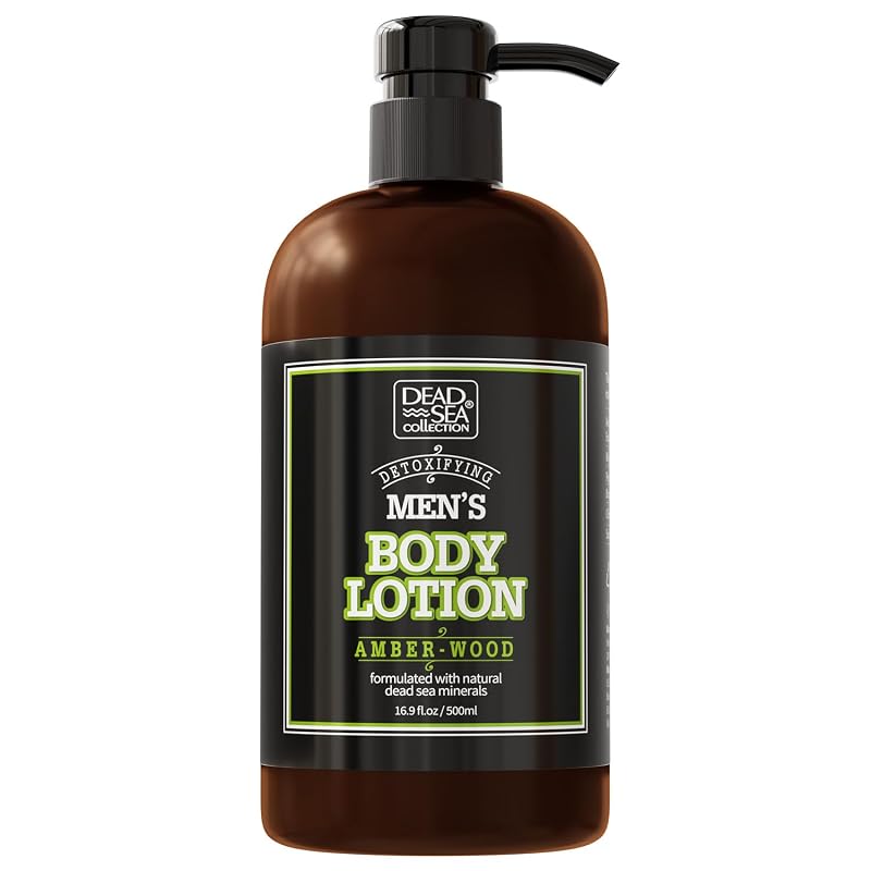 Loção corporal masculina Dead Sea Collection Amberwood com óleo de Amberwood e minerais do Mar Morto, 500 mL