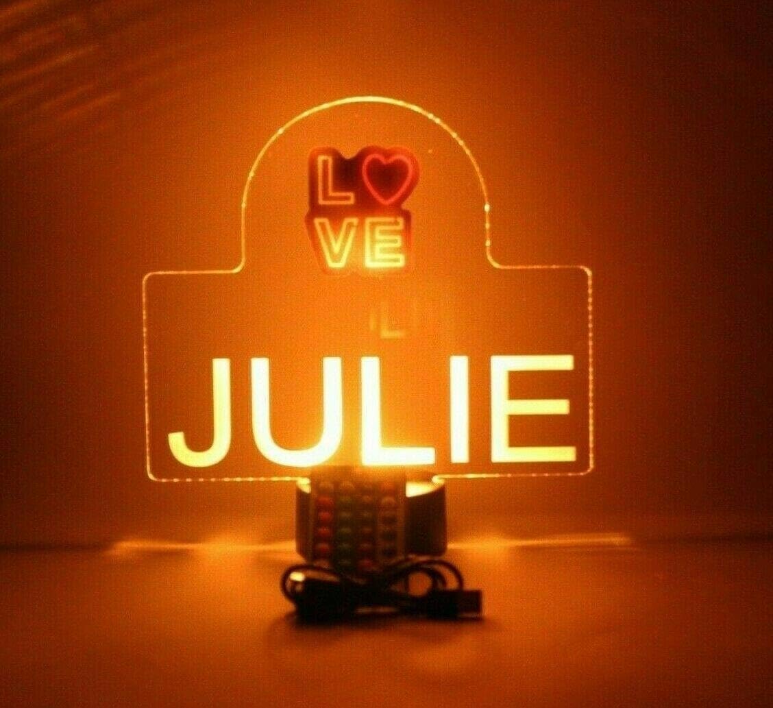 Friendship Affection Love Friend Family Night Light Up LED Engraved Custom Name Free Personalized Gift Desk Table Lamp Energy Efficient Home Room Decor With Remote, 16 Color Options, It's Wow
