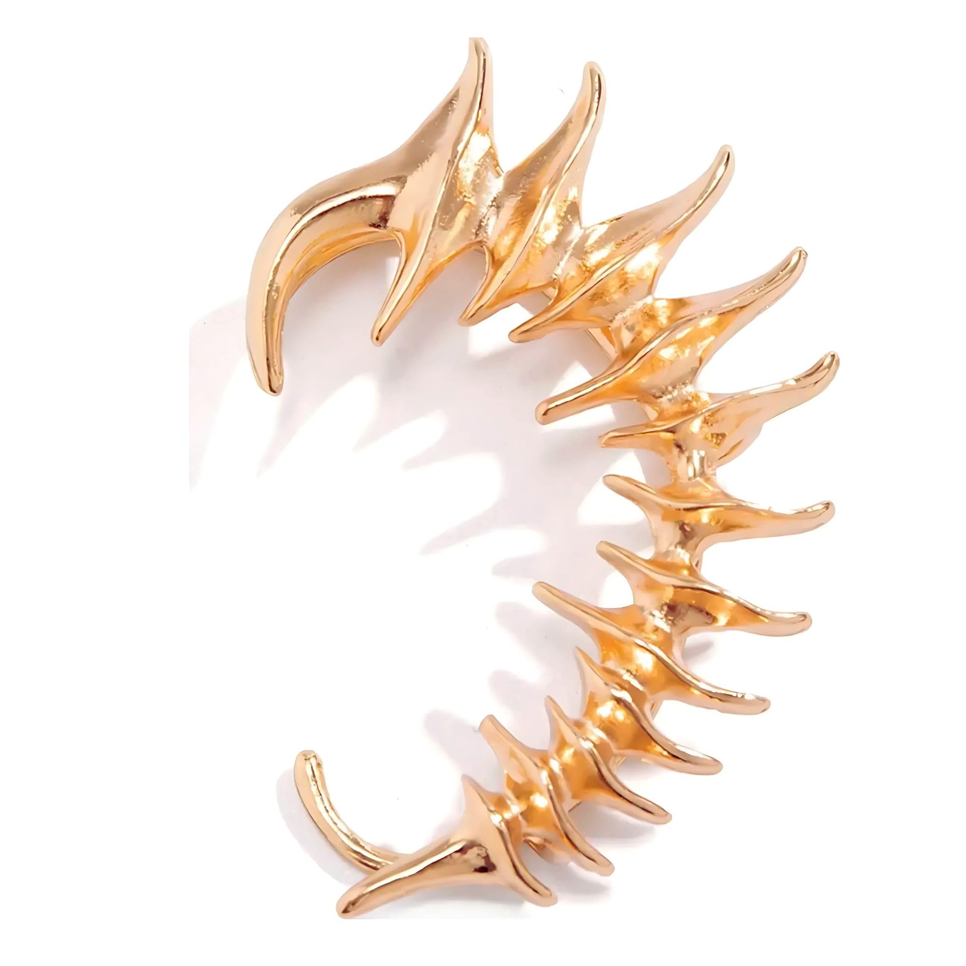 Fashionable Gold-Plated Solar Flare No-Piercing Required Clip-On Ear Cuff Earring for Women and Girls (ER2756) 1 Pc-image-49