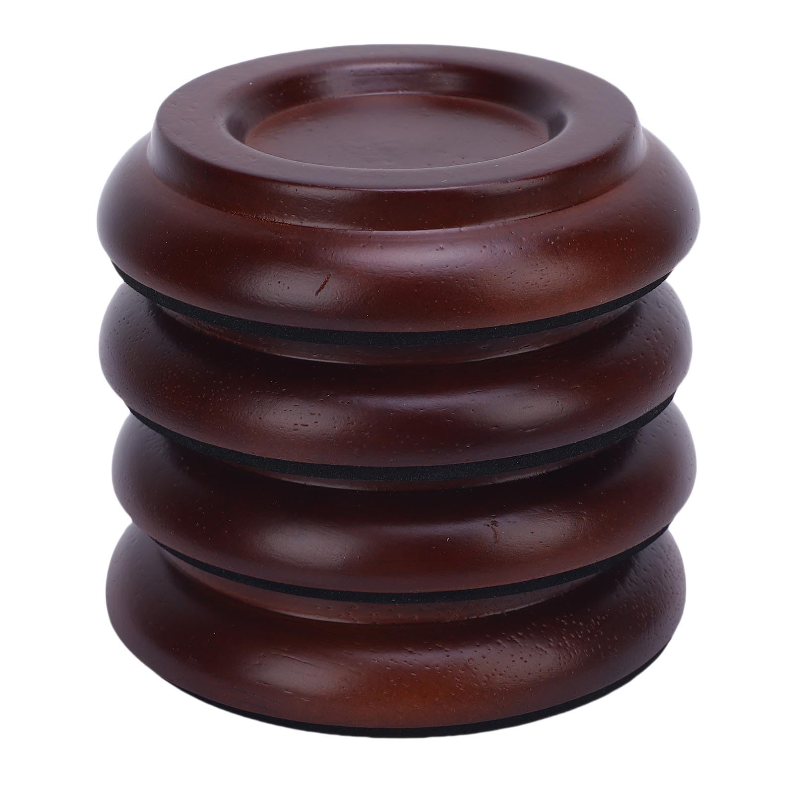 4 PCS Piano Caster Cups, Solid Wood Foam Base Furniture Castor Cups, Non Slip Anti Noise Upright Castor Cups for Upright Pianos, Wooden Floors Protection (Brown)