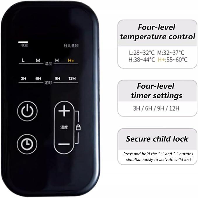 Calefactor Eléctrico de Alfombra con Grafeno, 110V, 4 Niveles de Temperatura miniatura 4
