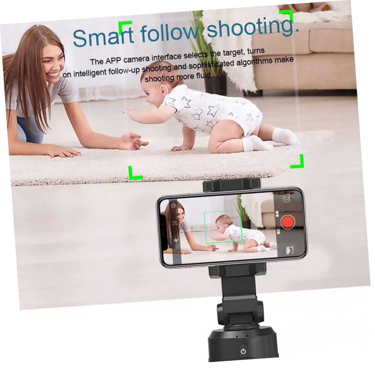 Uonlytech Soporte para Teléfono Inteligente Reconocimiento Facial y Trípode Giratorio Completo en Abs para Video y Seguimiento Automático