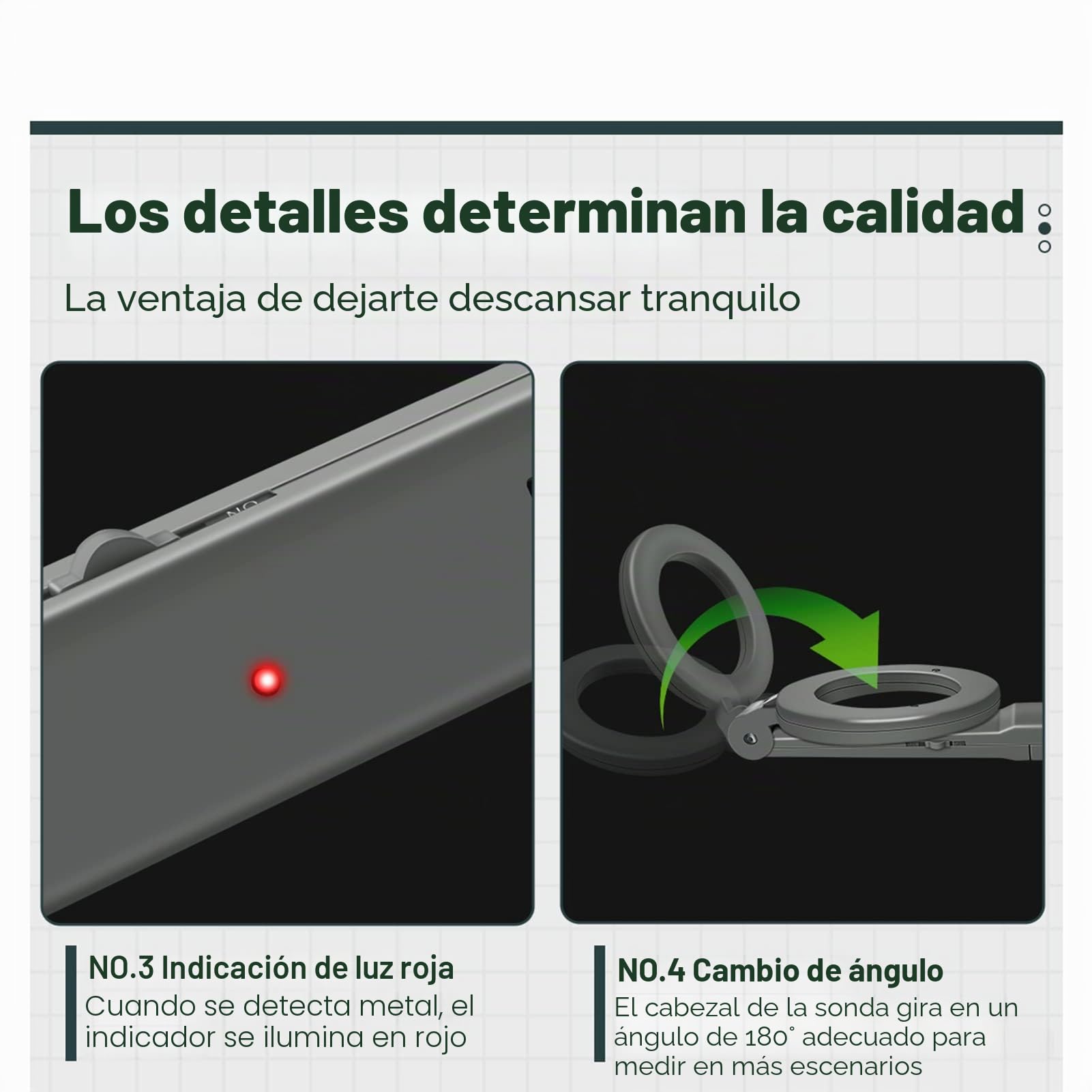 BuyWeek Detector de Metales Detector Portátil Pinpointer, DM3004A de Mano Sensibilidad Ajustable para Buceo Lecho Marino