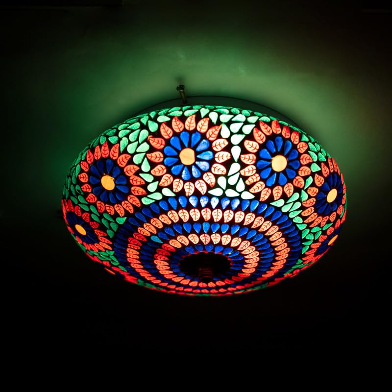 earthenmetal Mosaic Pattern Handrafted Colourful Glass Ceiling Light (B0CBHHPFQD) Amazon Price History, Amazon Price Tracker