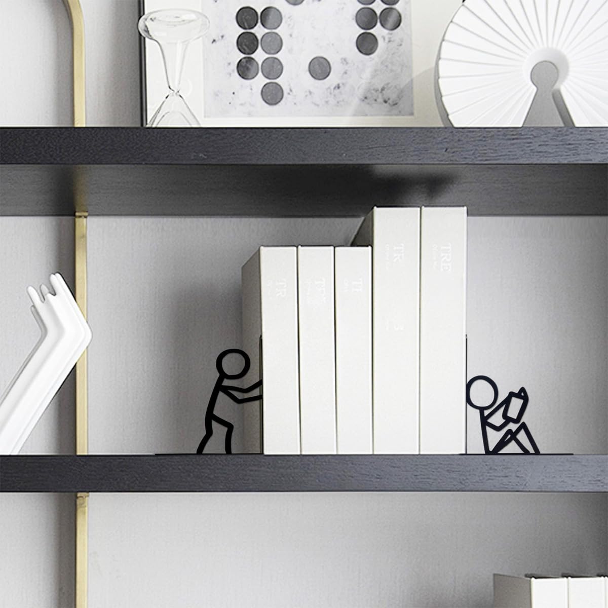 2 sujetalibros Decorativos de Metal – Lindo rincón de Lectura para Escritorio y estantería, Regalo para los Amantes de los Libros