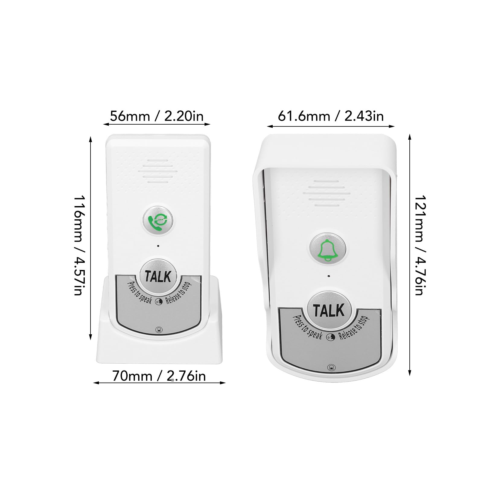 Sonnette d'interphone sans Fil, Voix bidirectionnelle Longue portée étanche IP54