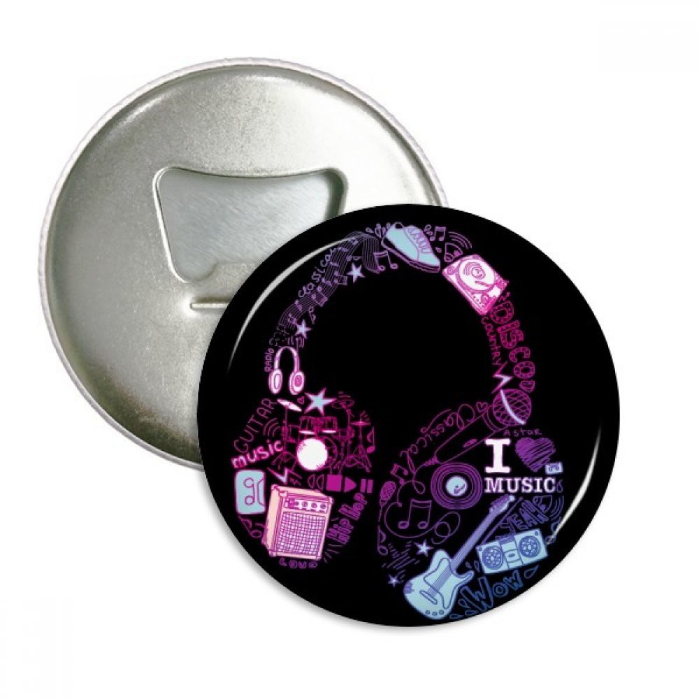 Décapsuleur aimant frigo musique rose bleu avec badge broche 3pcs
