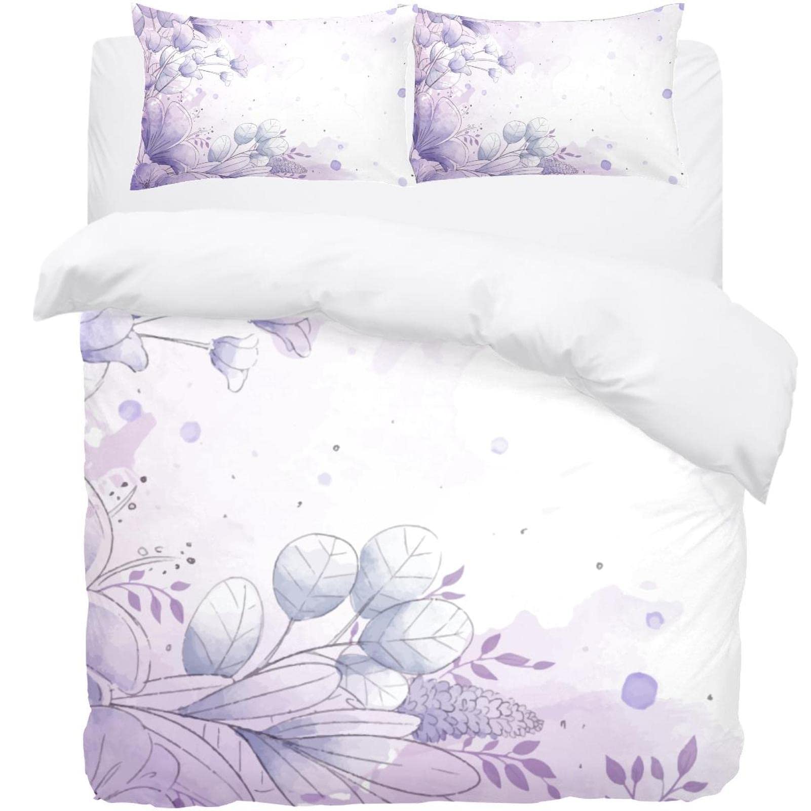 Parure de couette motif floral lilas pour transformer l'ambiance de votre chambre