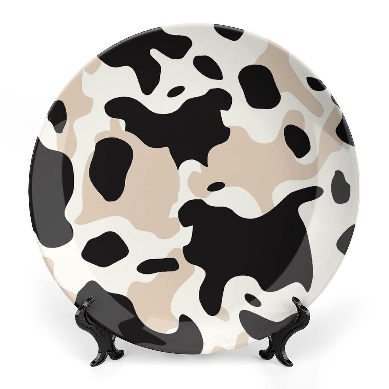 Assiettes en porcelaine anglaise à pois de vache de 25,8 cm