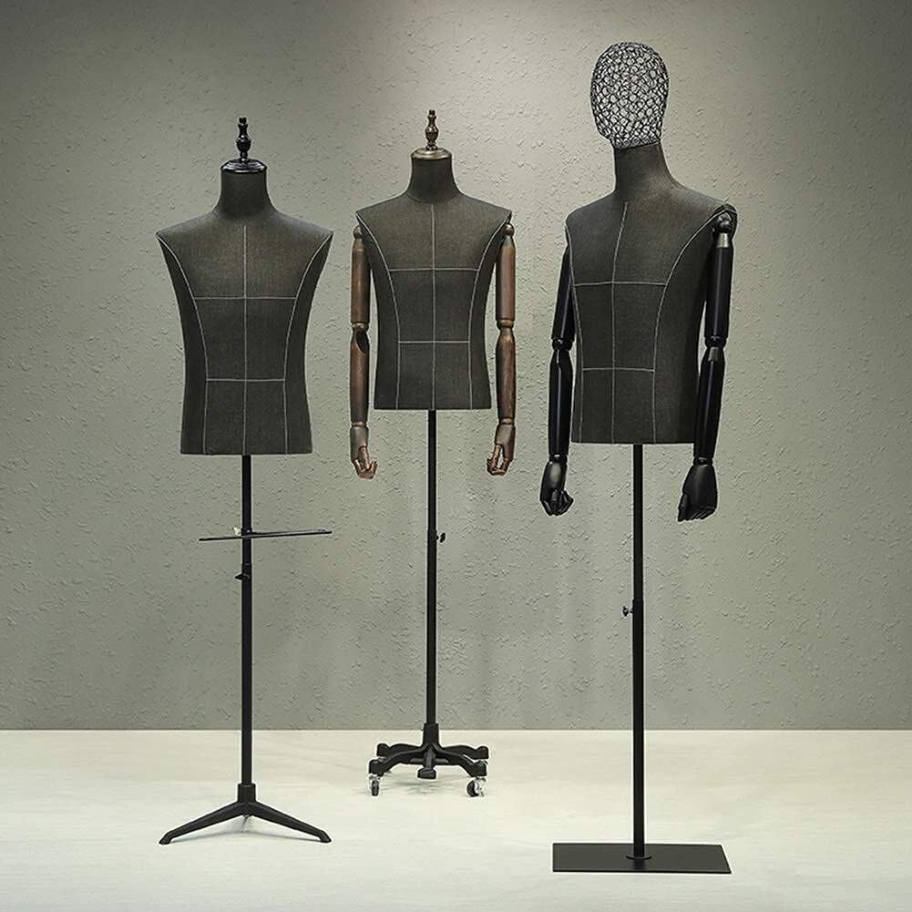 Manekin Forma Sukniowa Torso Manekin Torso Manekin Krawiecki Manekin Męski Wyświetlacz Biust Uniwersalna Podstawa Kółek do Odzieży Biżuteria Wystawa