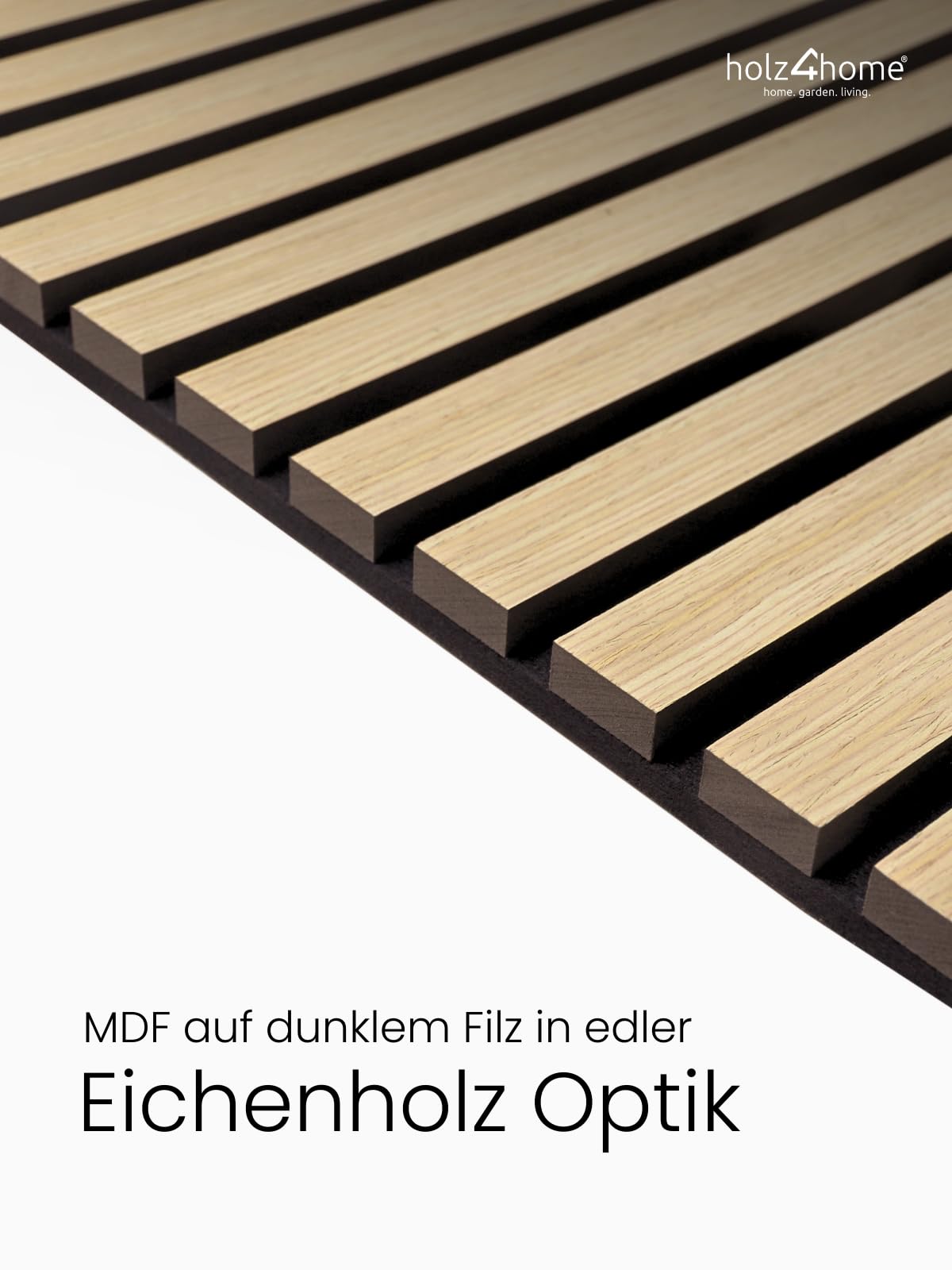 holz4home® 2er Set Akustikpaneele Holz 240x60 cm Eiche I Wandpaneele Innenverkleidung Wandpaneele in Holzoptik I Lamellenwand 3D Holzverkleidung Paneel Holzpaneele