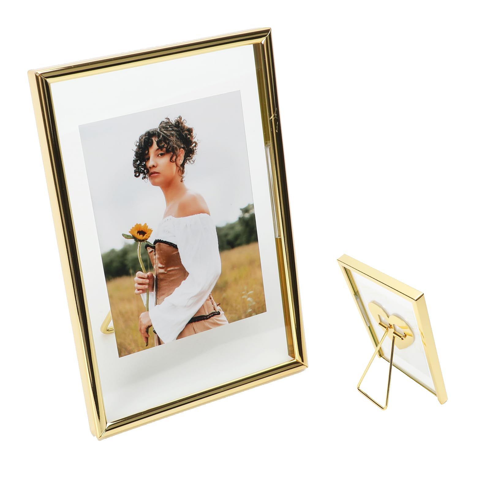 Gold Floating Frame (4"x6",Vertical) with Romantic Heart, For Picture 3x5, 2x3,1x2, Tabletop Shelf Photo Frame, Classy Gift For Festival, Home or Wedding…