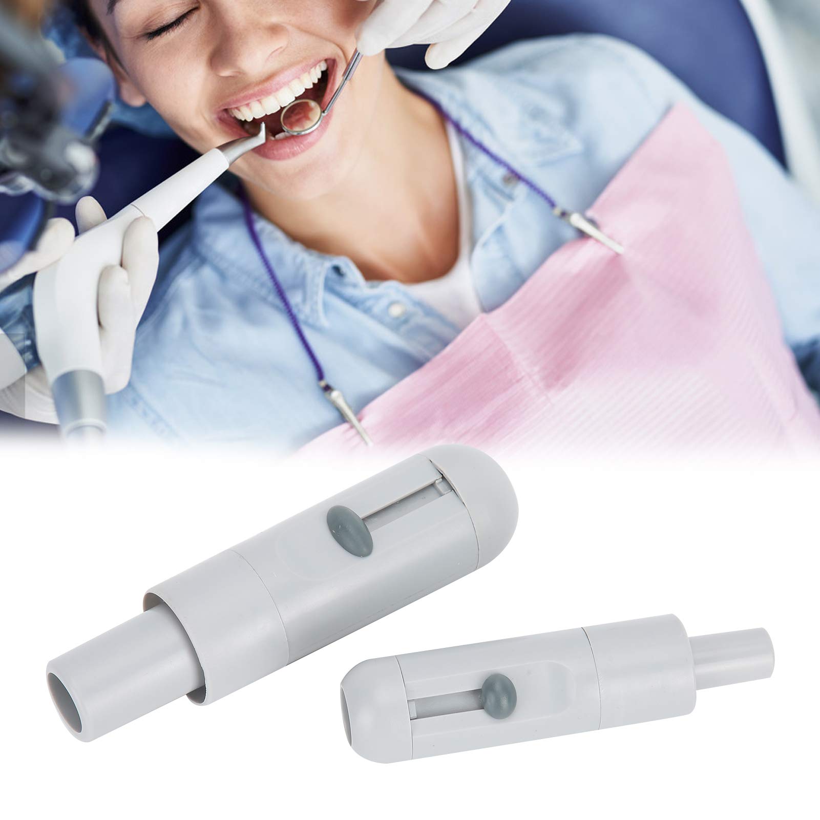 2 pezzi Aspirasaliva dentale, valvole adattatrici di aspirazione Set di ugelli adattatori deboli e robusti,Plastica manico di aspirazione dentale Adattatore tubo di aspirazione HVE SE vuoto