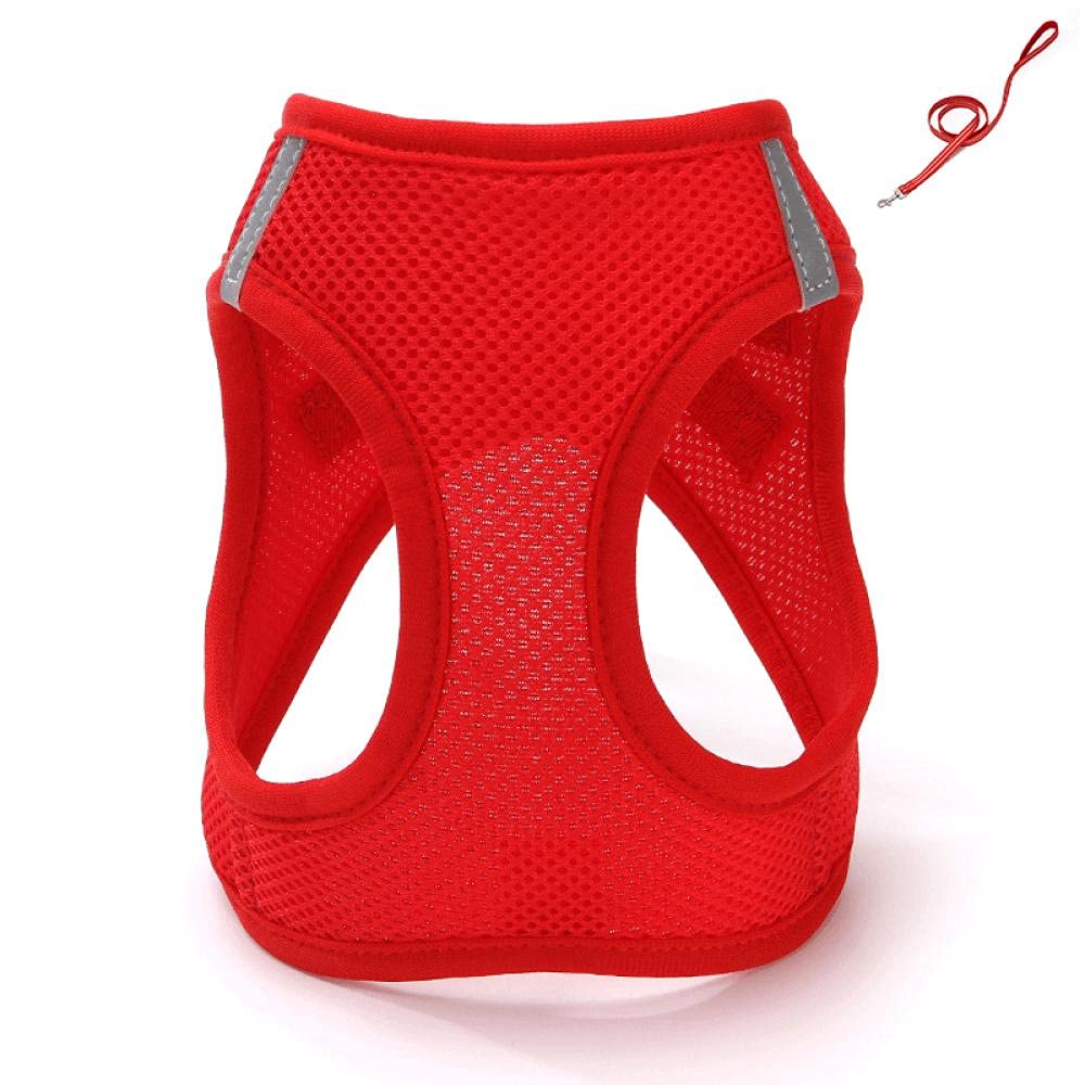 Pettorina e guinzaglio per cani, gilet regolabile per cani di piccola e media taglia, adatto per passeggiate, design resistente e confortevole
