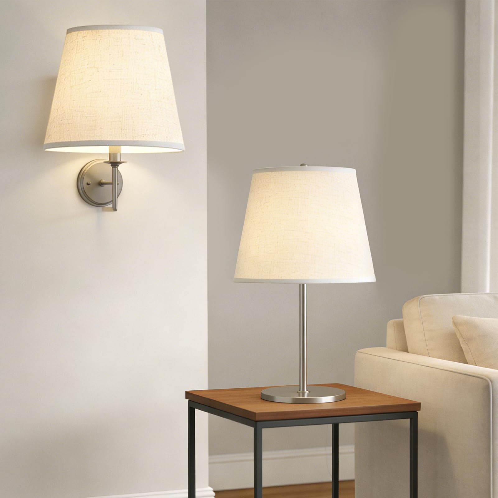 2 Pezzi Paralume Tessuto Piccolo per E14, Clip per Lampadine, Accessori per L'illuminazione del Lampadario di Cristallo e Lampada da Parete