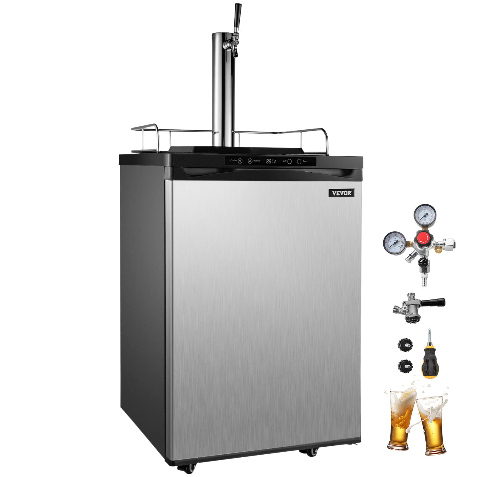 VEVOR Kegerators Beer Dispenser Kegerator Stainless Steel