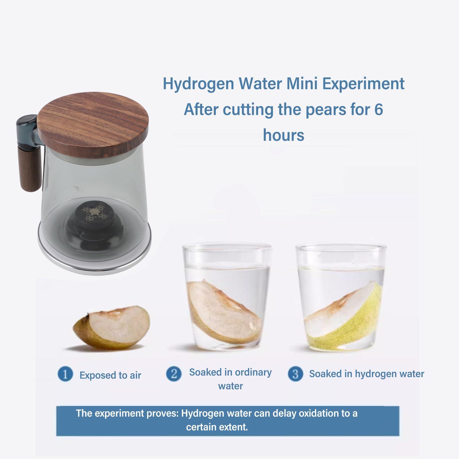 Fabricante de Generador de Máquina de Agua Alcalina de Hidrógeno, Jarra del Agua del Hidrógeno de 400ml SPE, 800‑1500ppb Agua Ionizada, Utilizado para el Hogar y la oficina.