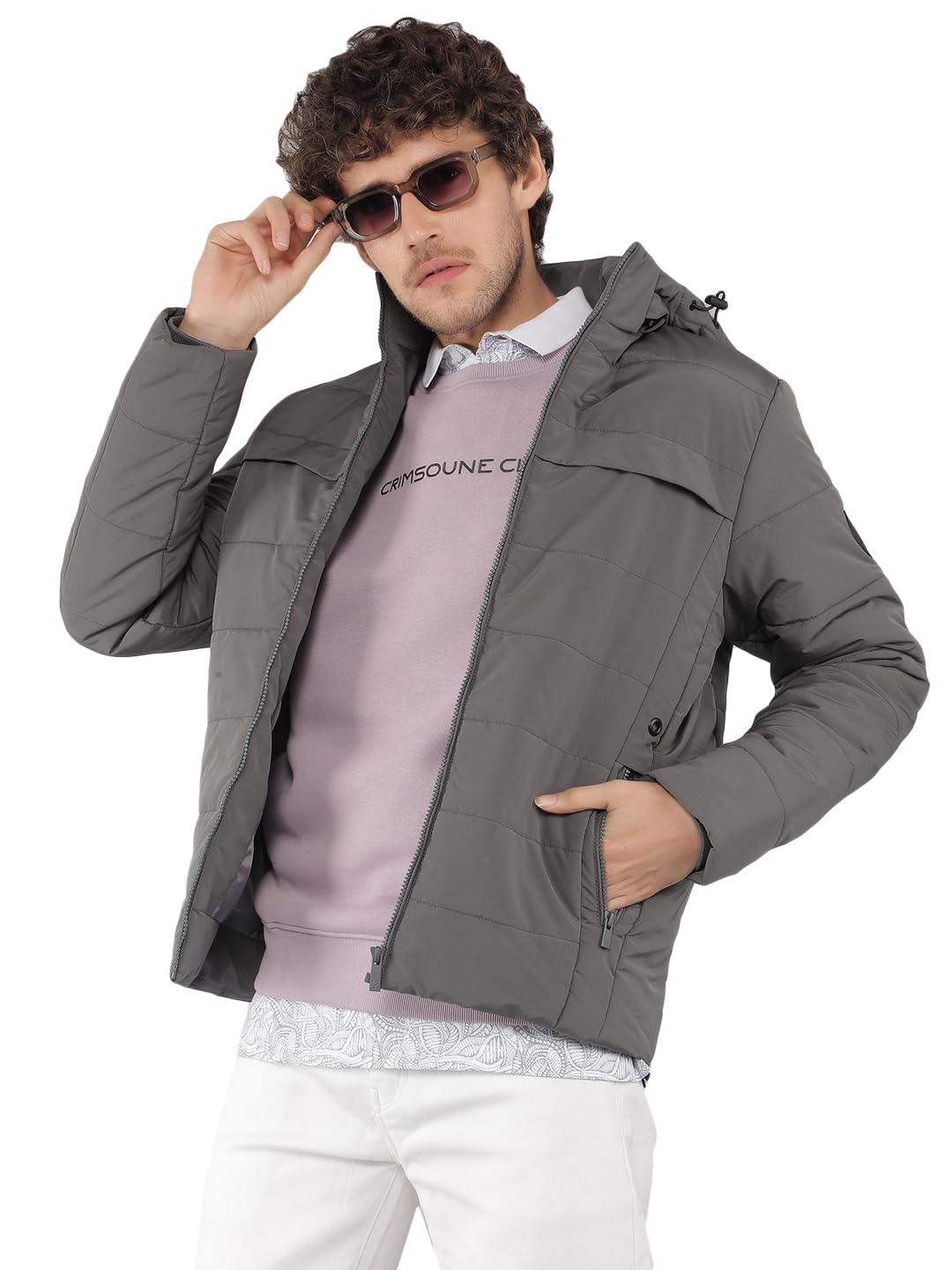 crimsoune club Men's Grey Padded Jacket-picture-33