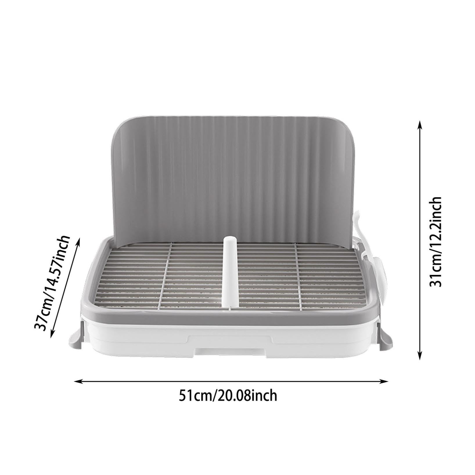 Bac de toilette pour chien avec protection anti-éclaboussures, plateau d'apprentissage pour chiots petite et moyenne taille (gris)