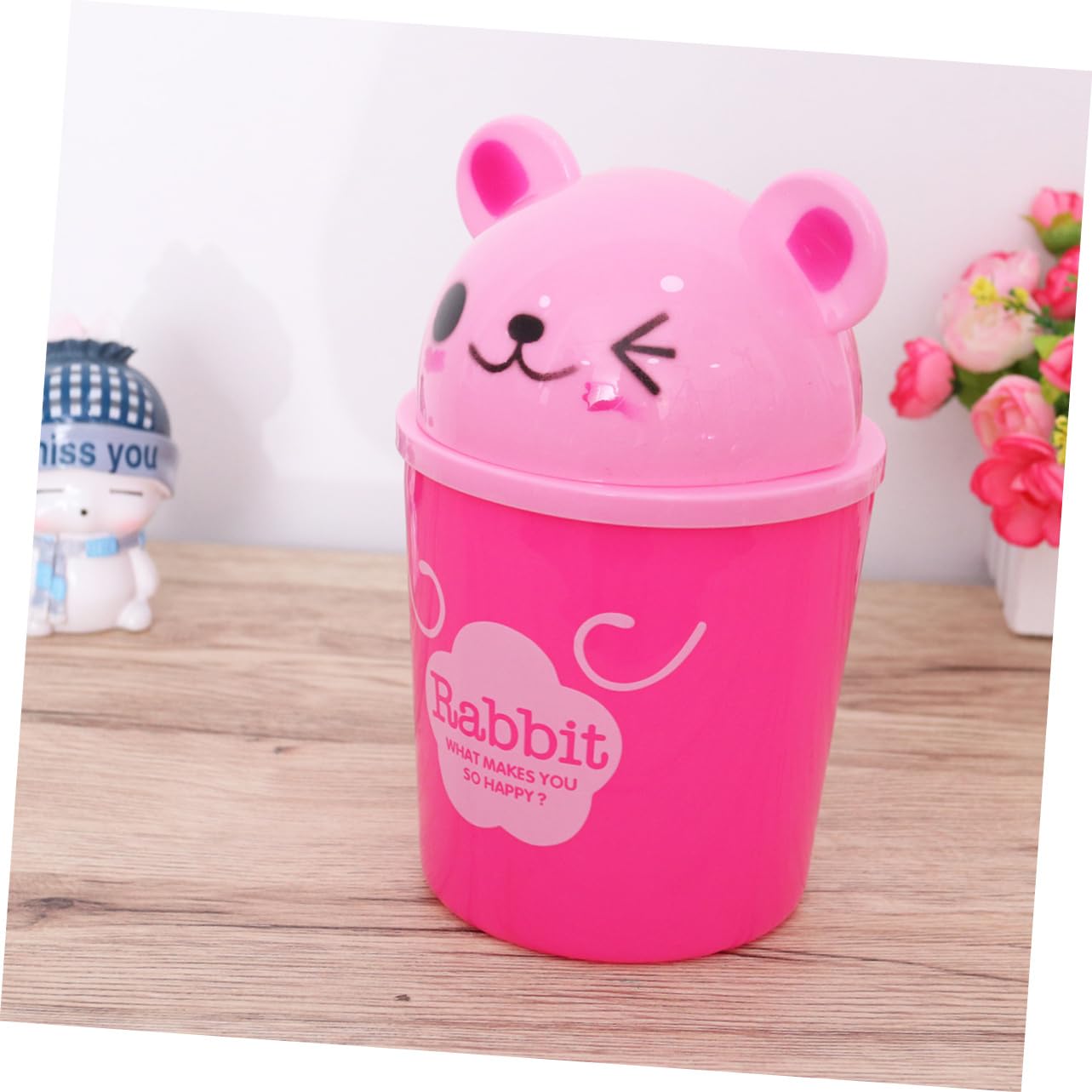 Mini Poubelle Bureau Lapin Mignon - Corbeille à Papier Décorative Pour Bureau, Voiture Ou Maison