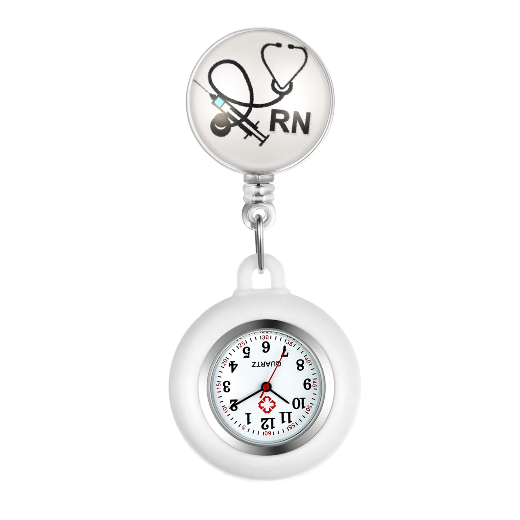 Orologio Da Infermiera Retrattile Con Motivo Animale - Con Clip Da Bavero, Quadrante Luminoso, Scala Del Polso, Per Medici, Infermieri, Studenti