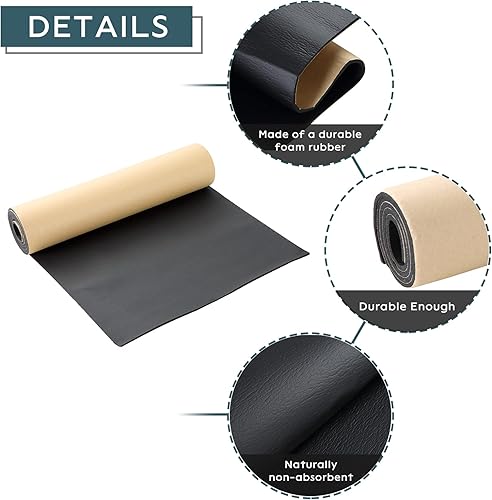 Miniatura 35 de NATGAI Esponja de neopreno con lámina de goma de espuma adhesiva de 1/4 pulgadas de grosor x 12 pulgadas de ancho x 54 pulgadas de largo, cortado a