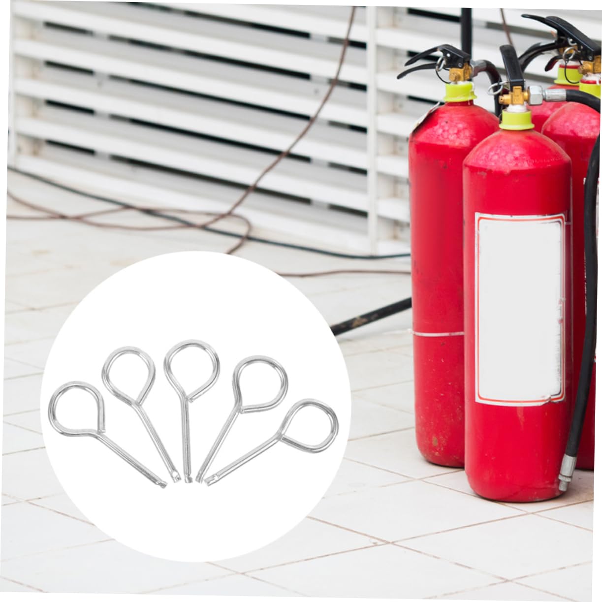 Uonlytech 120piezas Pasadores De Seguridad Para Extintores De Incendios Pasadores De Inoxidable Para Protección y Prevención De Activación Accidental Accesorios De Seguridad Para Hogares