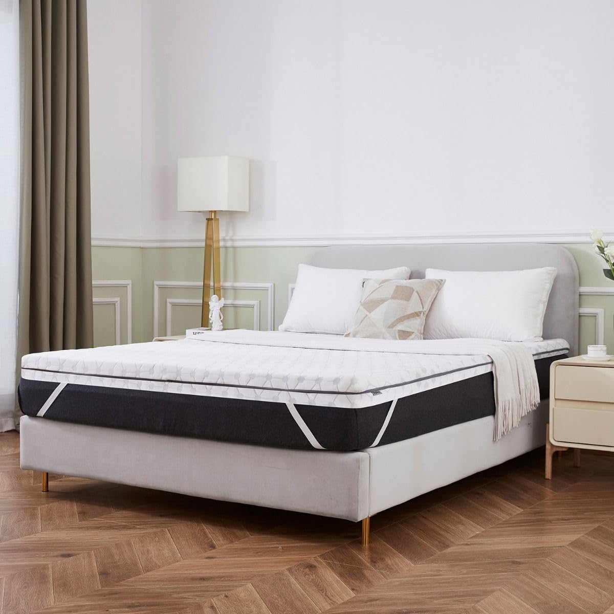 Ultra Comfy Dual Layer Mattress Topper, 5cm Thick Combination of Memory & PU Foam Mattress Enhancer With Anti Slip Bottom and Removable Cover (Small Double (4FT))