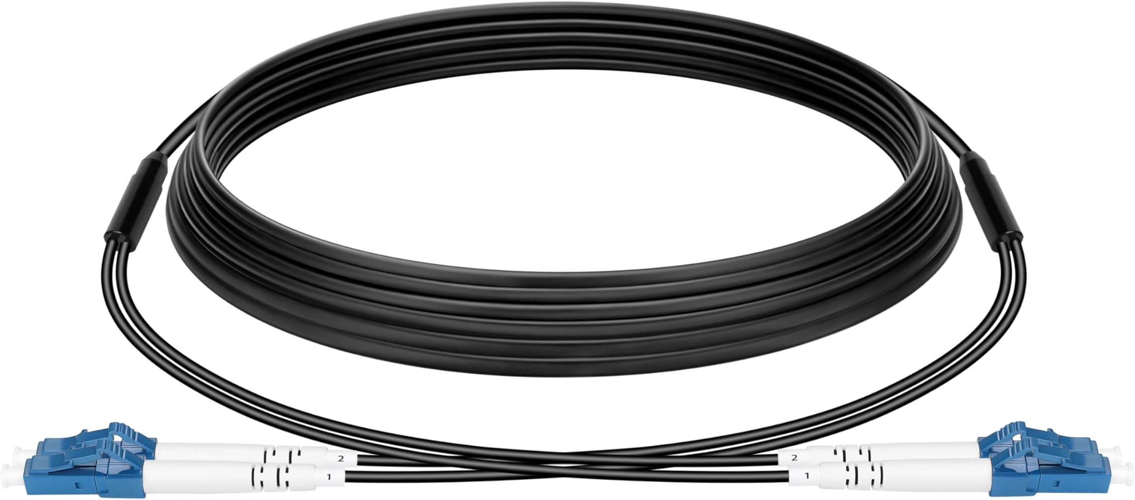 OS2 2 Core LC to LC TPU Single Mode 9/125um Optical Patch Cord Outdoor Armored Duplex Industrial OD 4mm Fiber Optic Cable Length 15M/49FT