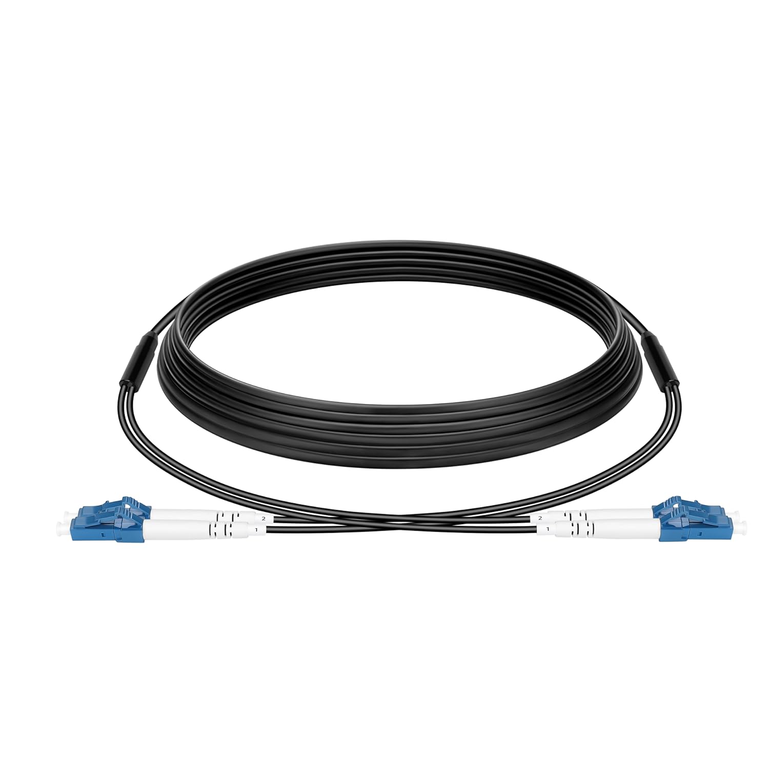 LC to LC Fiber Patch Cable Single Mode 15m/49ft,2 Core TPU Outdoor Fiber Optic Cable Armored 9/125um OS2 Simplex Fiber Optic Cable OD-4mm,UPC Fiber Optic Internet Cable