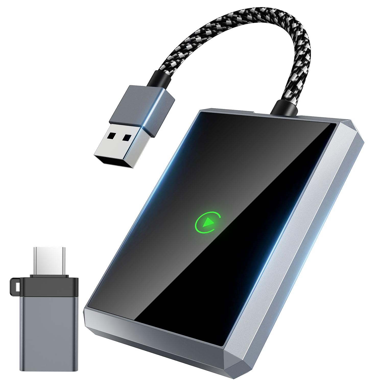 ISTOYOWireless Android Car & Carplay Wireless Adapter, 2-in-1 Wireless Stick, Plug & Play, Suitable for Cars with Built-in Apple CarPlay and Android Car, Supports USB C/A Ports